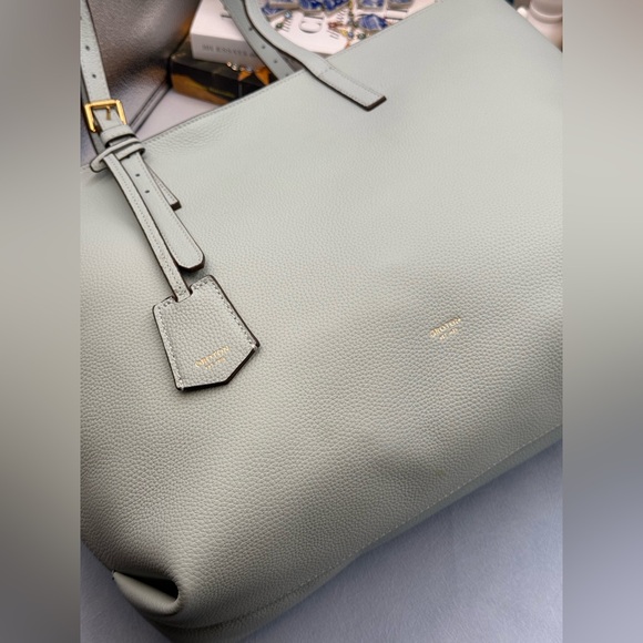 🆕 OROTON 🧿 NWOT Margot Medium Zip Tote Bag, Duck Egg Pebbled Leather - Picture 15 of 15
